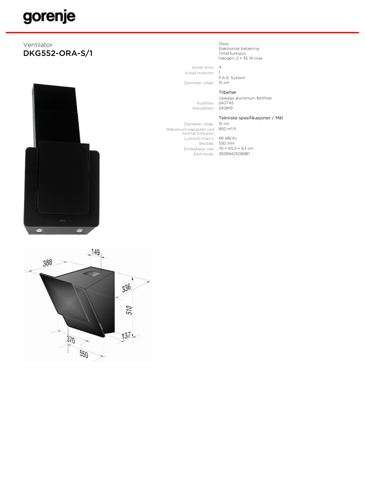 Gorenje DKG552-ORA-S, DKG552-ORA-1 BROCHURE