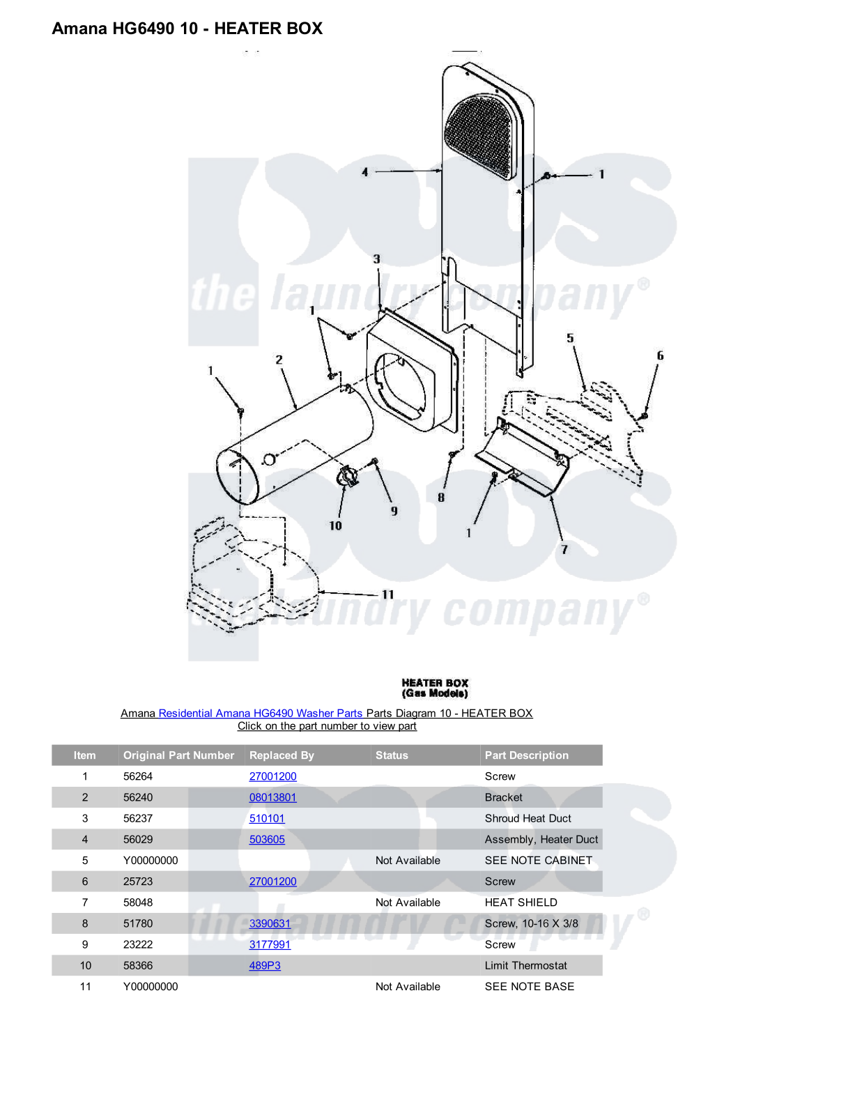 Amana HG6490 Parts Diagram