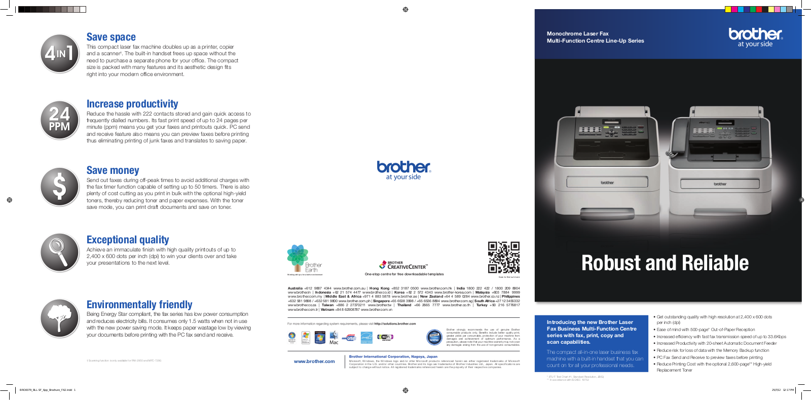 Brother fax-2840, mfc-7290 Datasheet