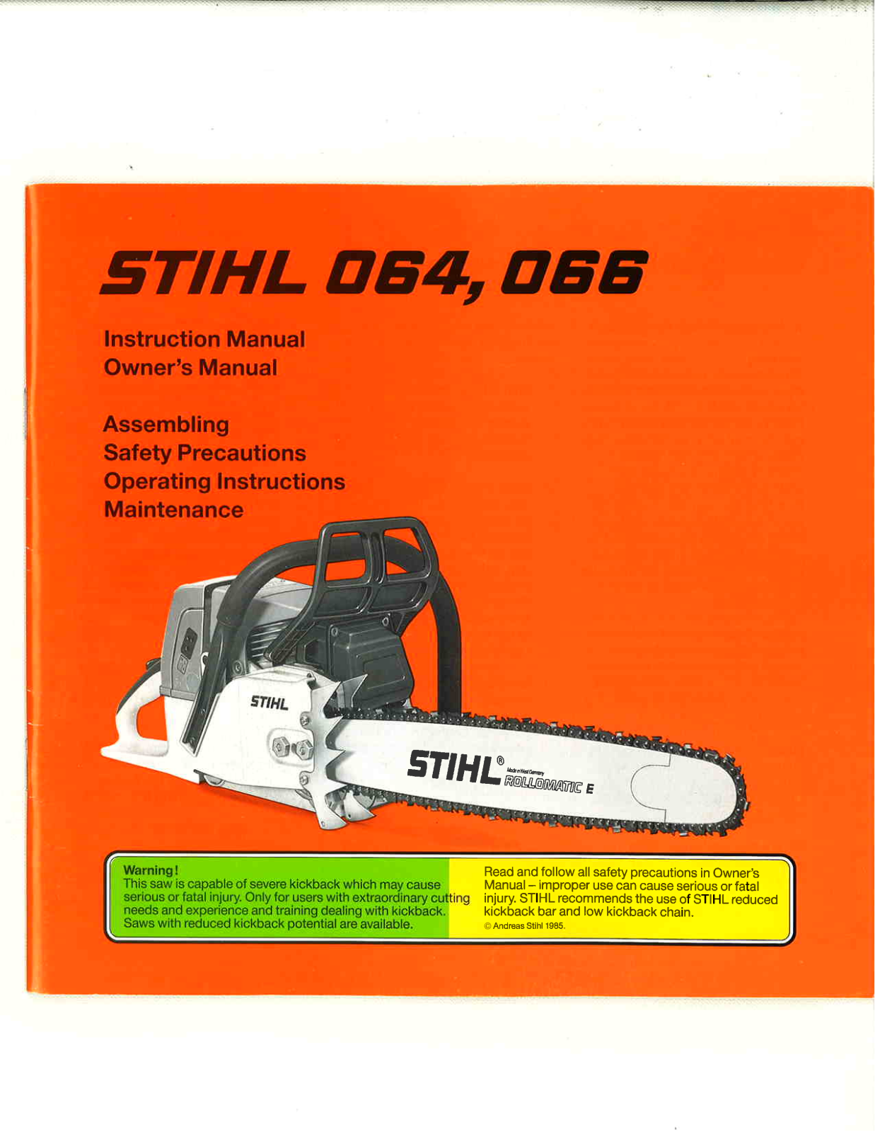 STIHL 064 Instruction Manual