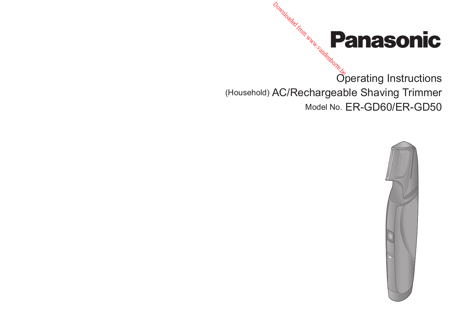 PANASONIC ER‑GD60, ER‑GD50 User Manual