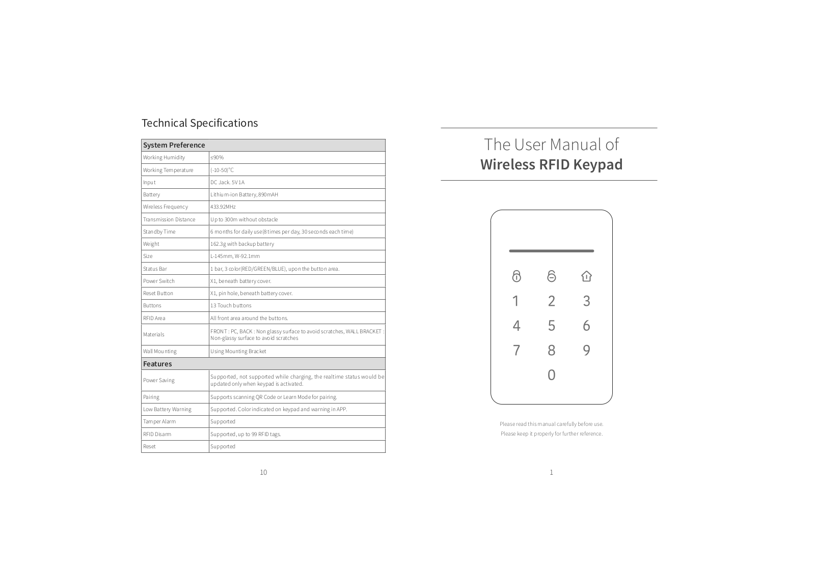 Dinsafer DKPA4 User Manual