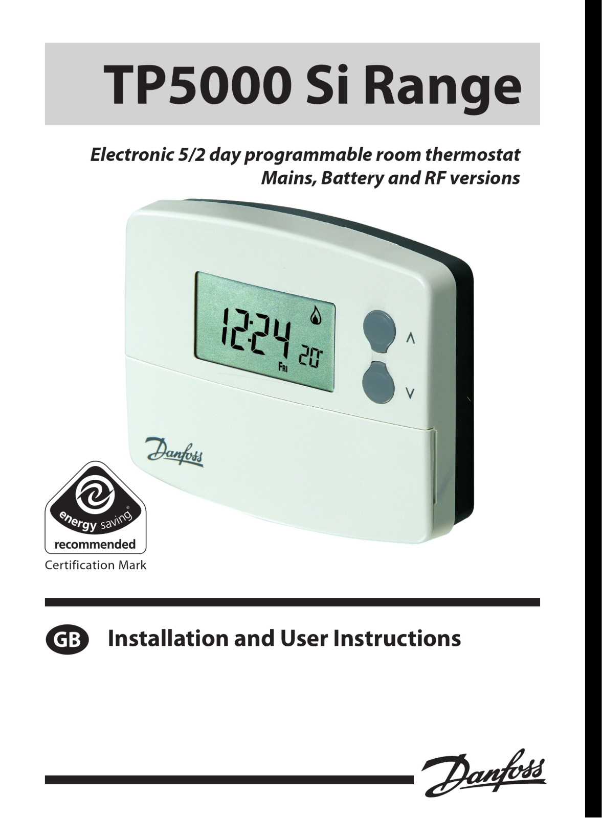 Danfoss TP5000 range Installation manual