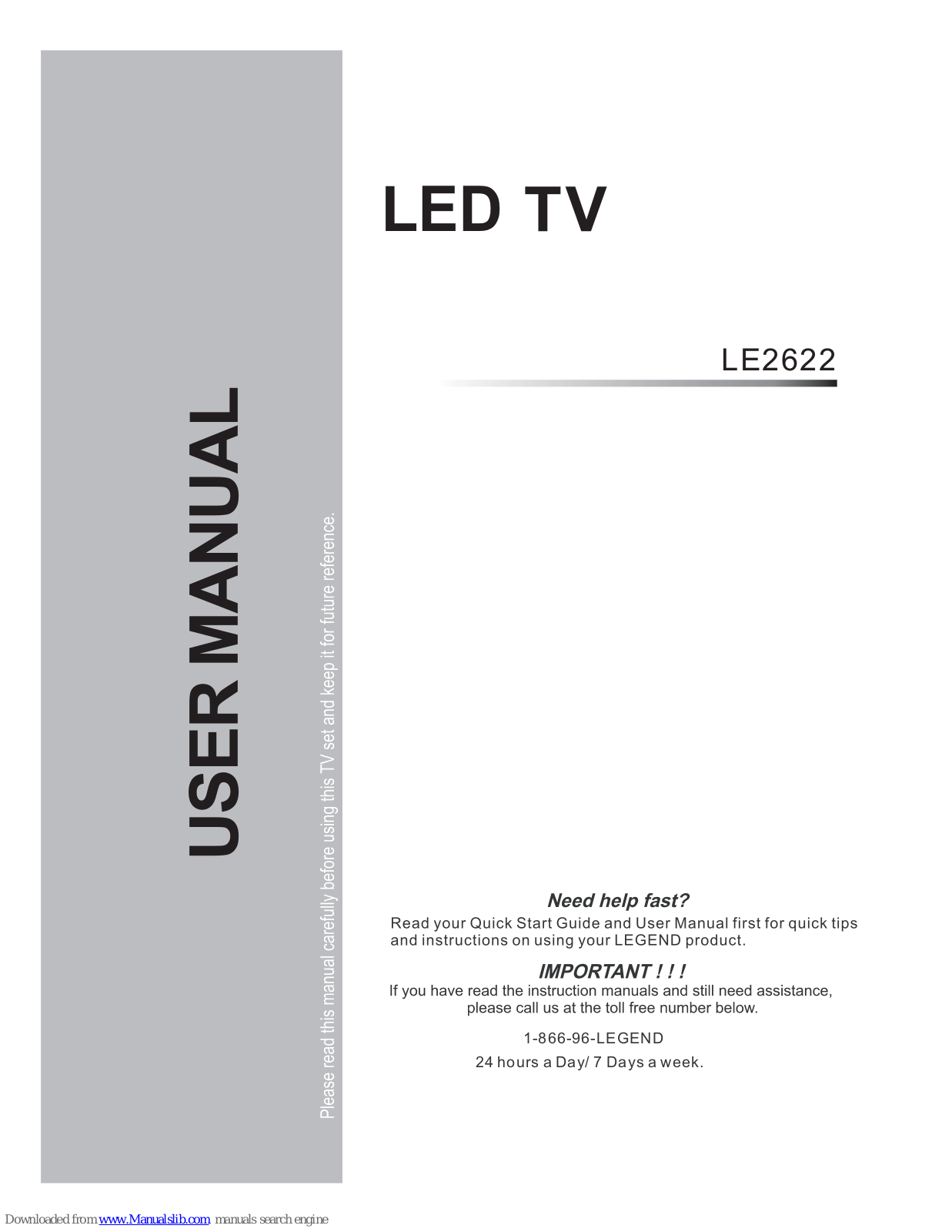 Legend LE2622, LE1922, LE2422 User Manual