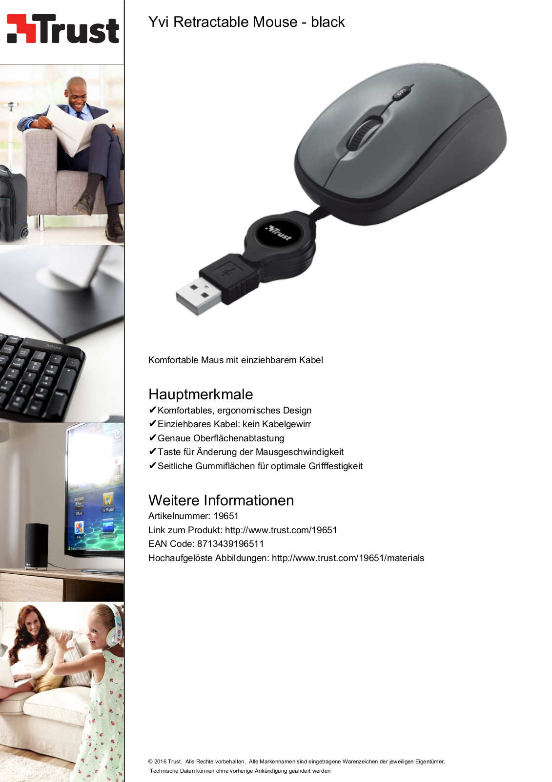 Trust Yvi Retractable Mouse User Manual