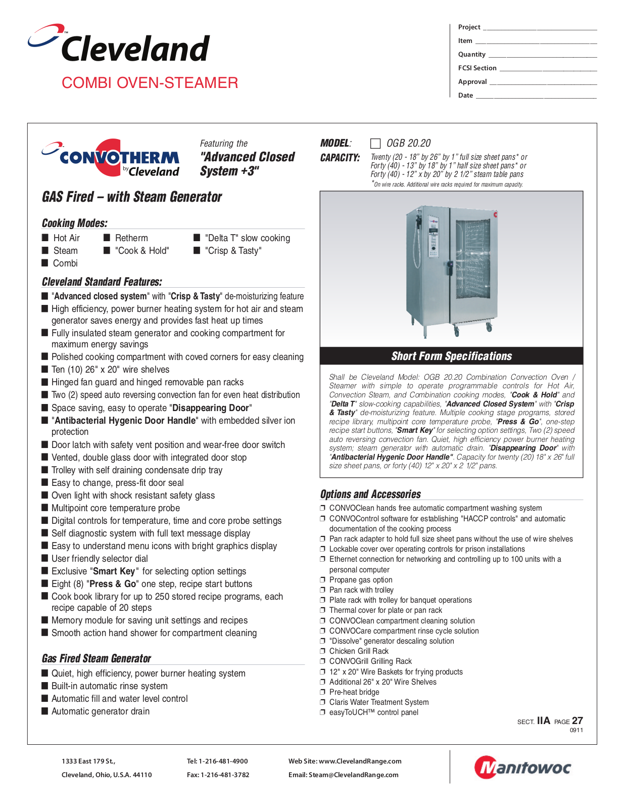 Cleveland OGB 20.20 User Manual