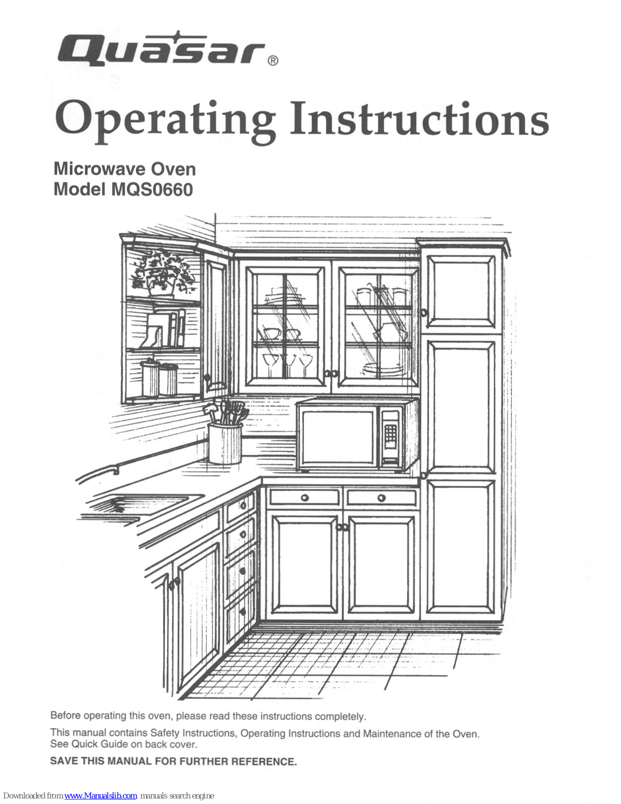 Quasar MQS0660, MQS0660E Operating Instructions Manual