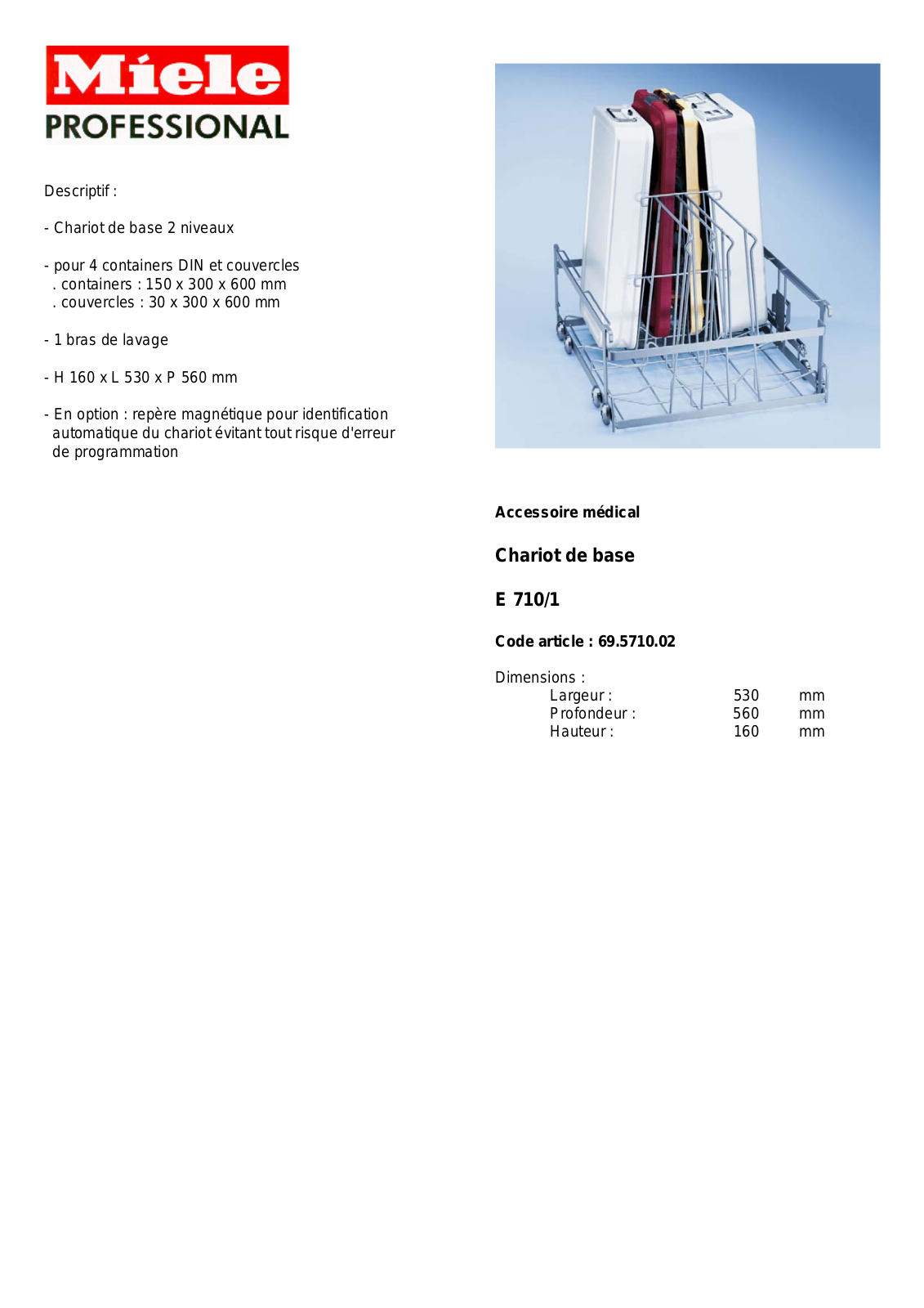 MIELE E 710-1 DESCRIPTIF User Manual - ManualMachine.com