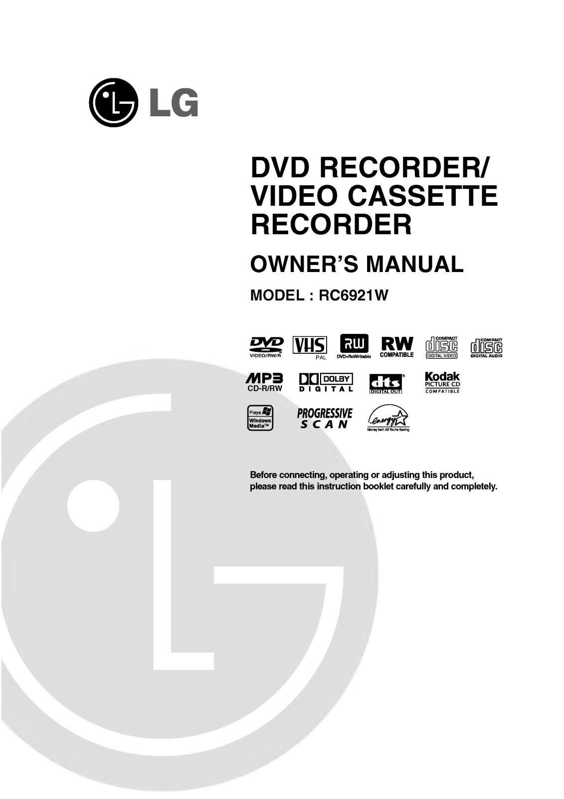 LG RC6921W User Manual