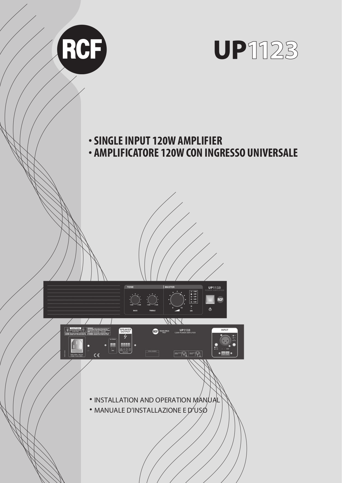 RCF UP1123 Installation And Operation Manual