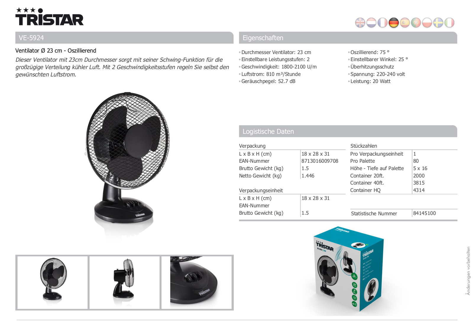 Tristar VE-5924 User Manual