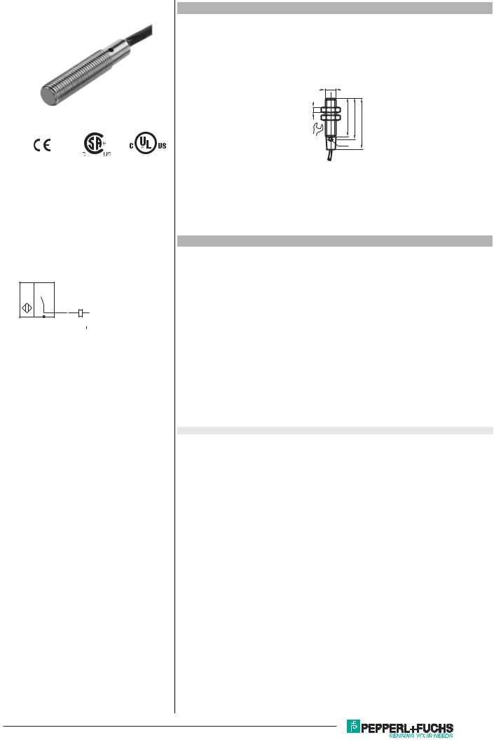 Pepperl Fuchs NJ1.5-8GM40-WS Data Sheet