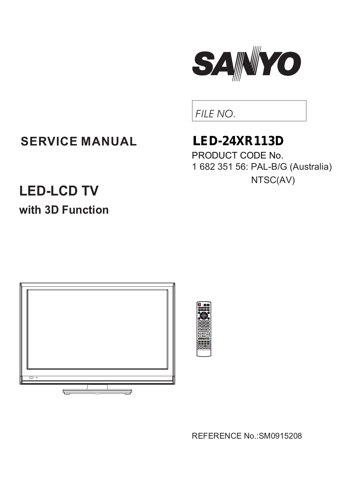 Sanyo 24XR113D, LED-24XR113D Schematic