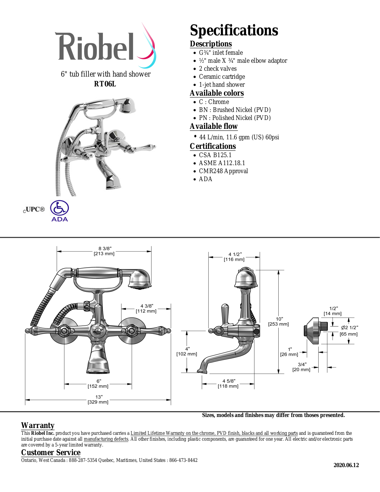 Riobel RT06LC Specifications - ManualMachine.com