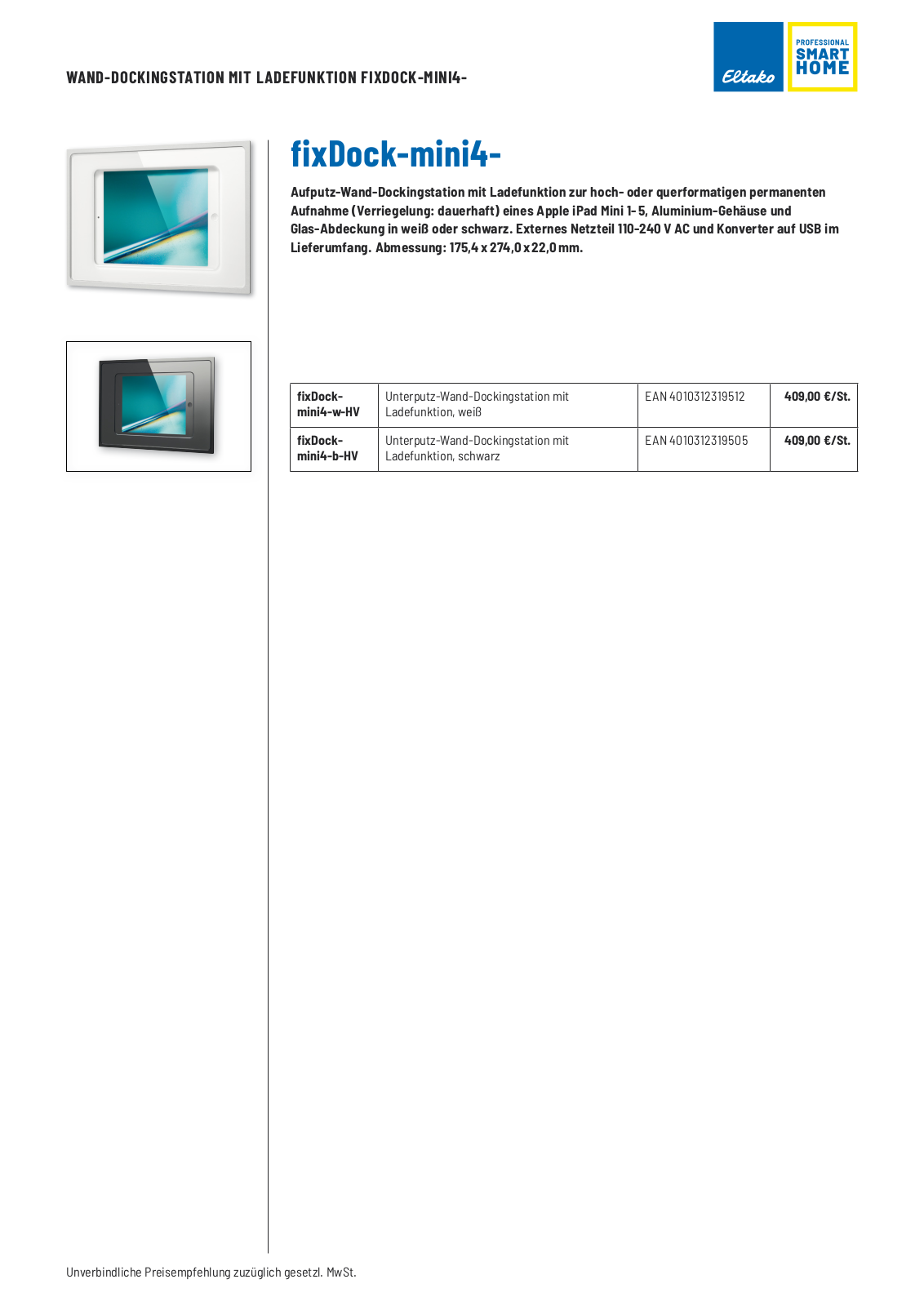 Eltako fixDock-mini4-w-HV User Manual