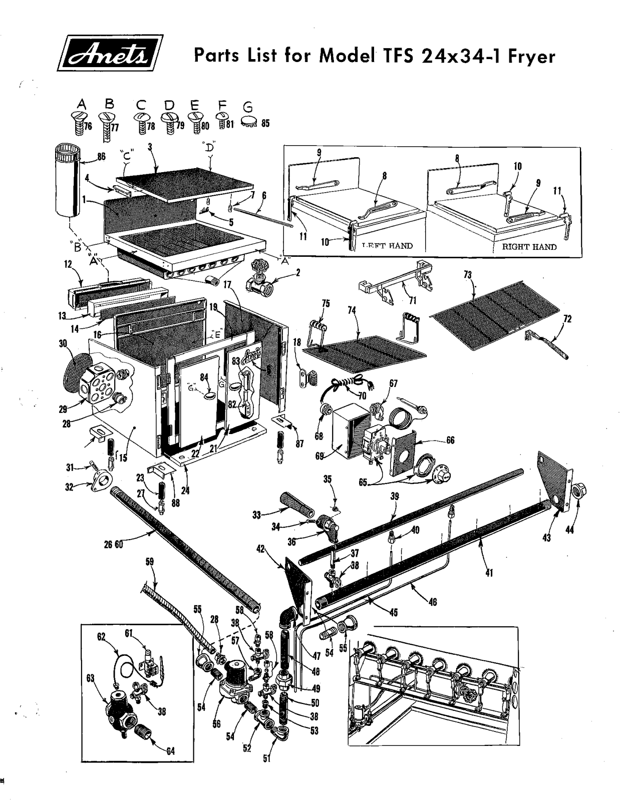 Anets TFS24X34-1 Parts List