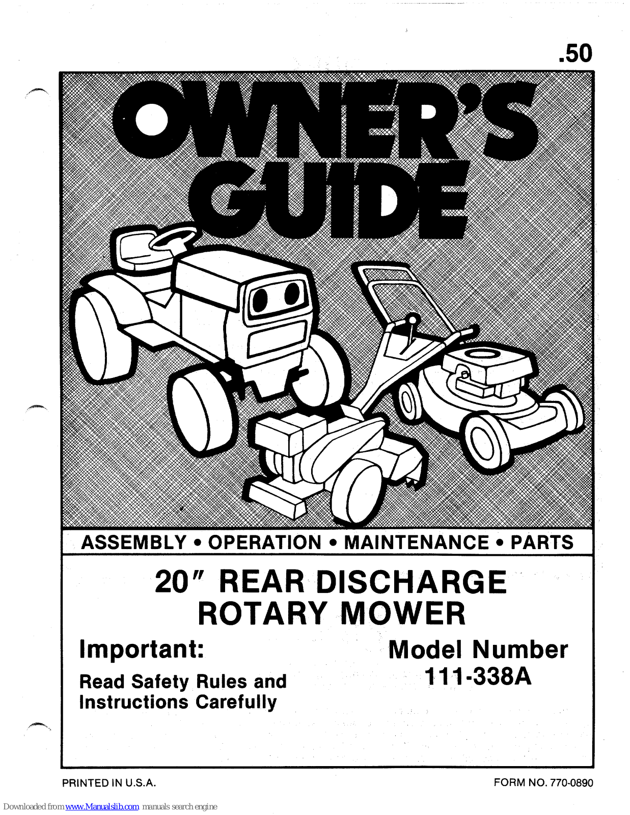 MTD 111-338A Owner's Manual