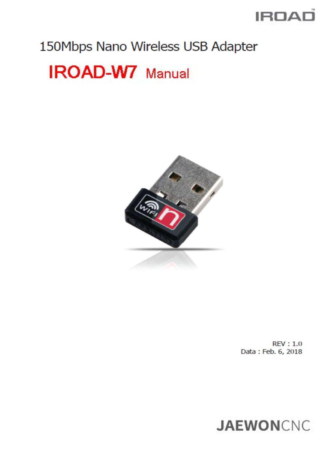 JAEWONCNC IROAD W7 User Manual