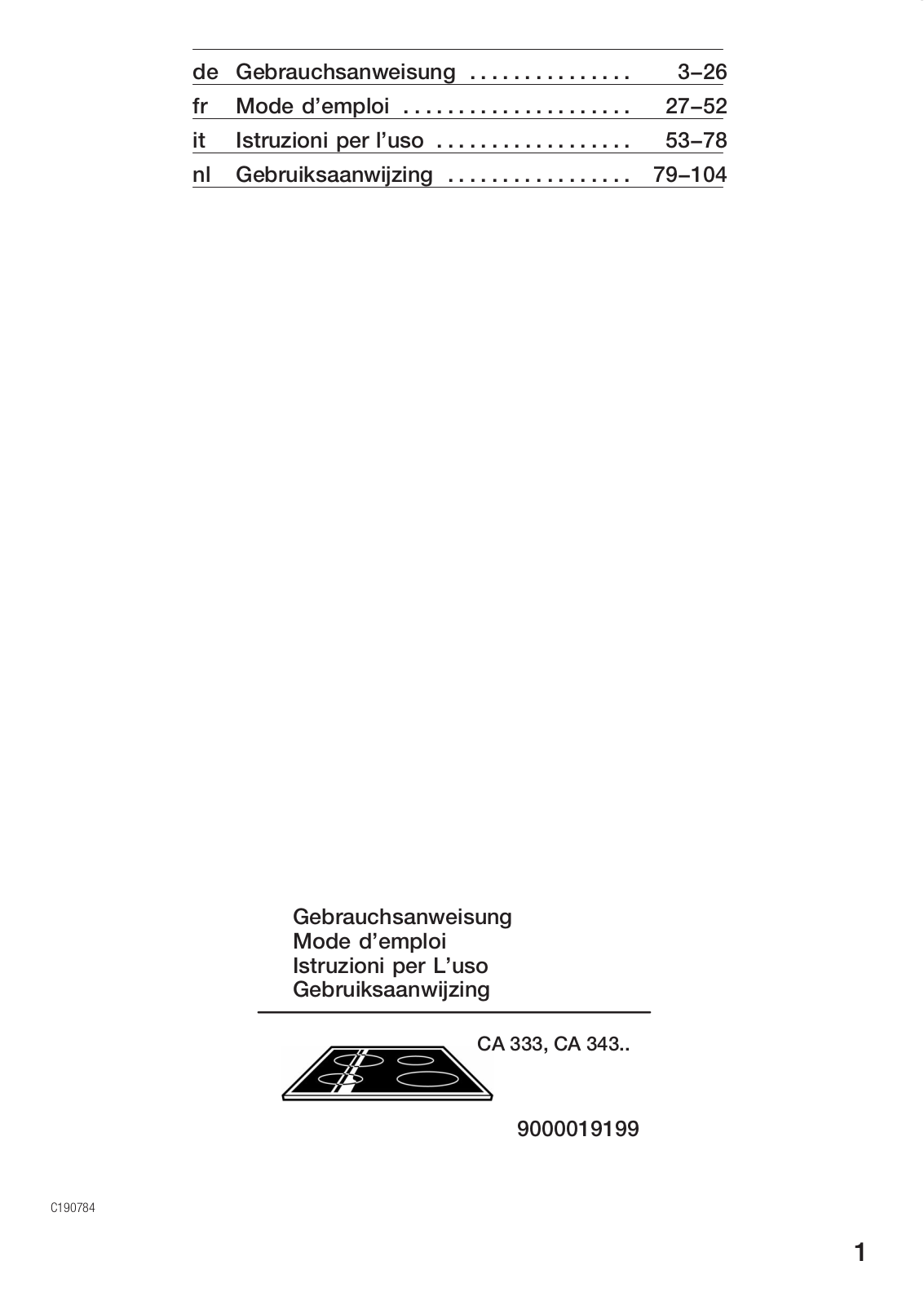 Siemens CA33350, CA34330 User Manual