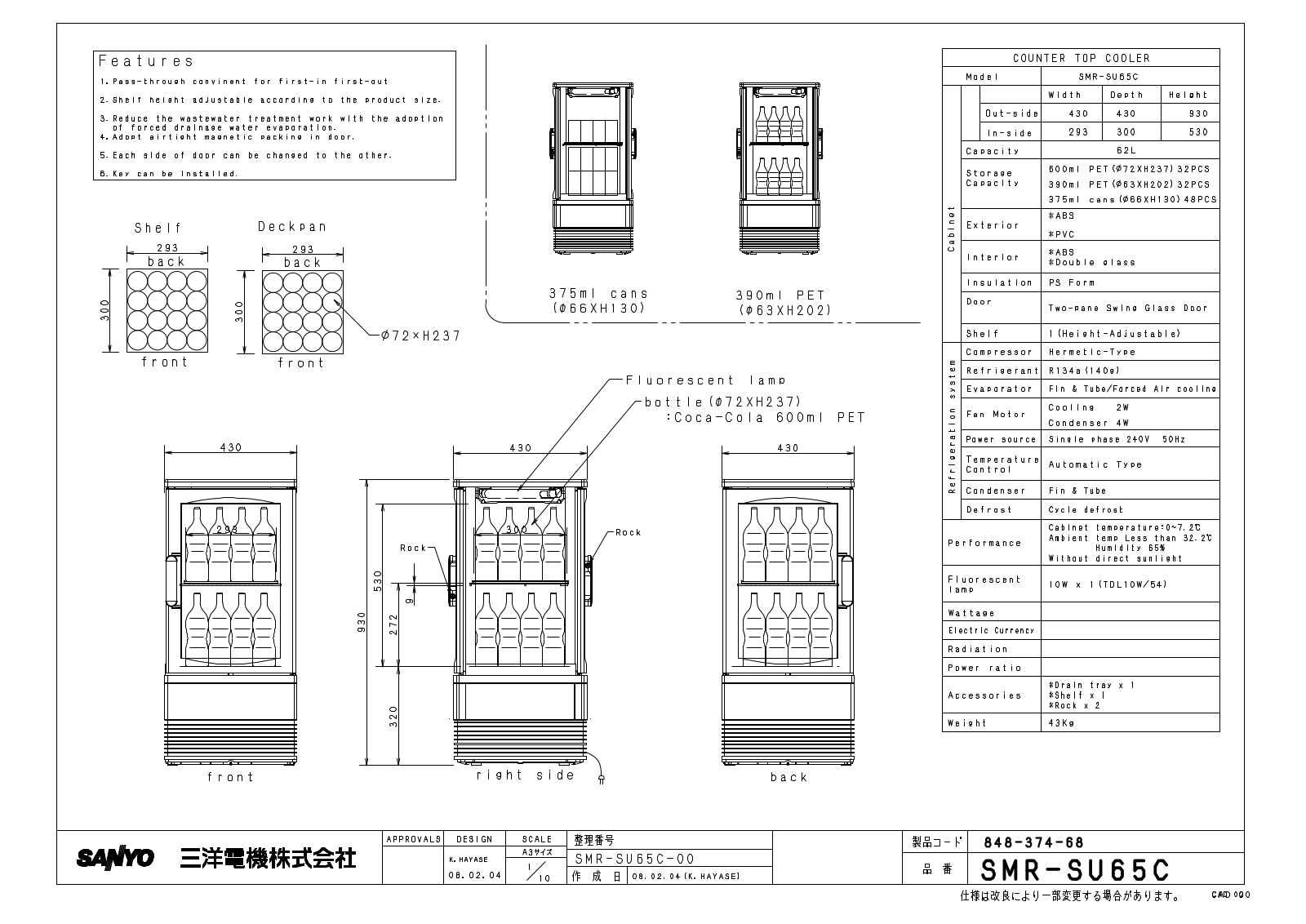 Sanyo SRM-SU65 User Manual