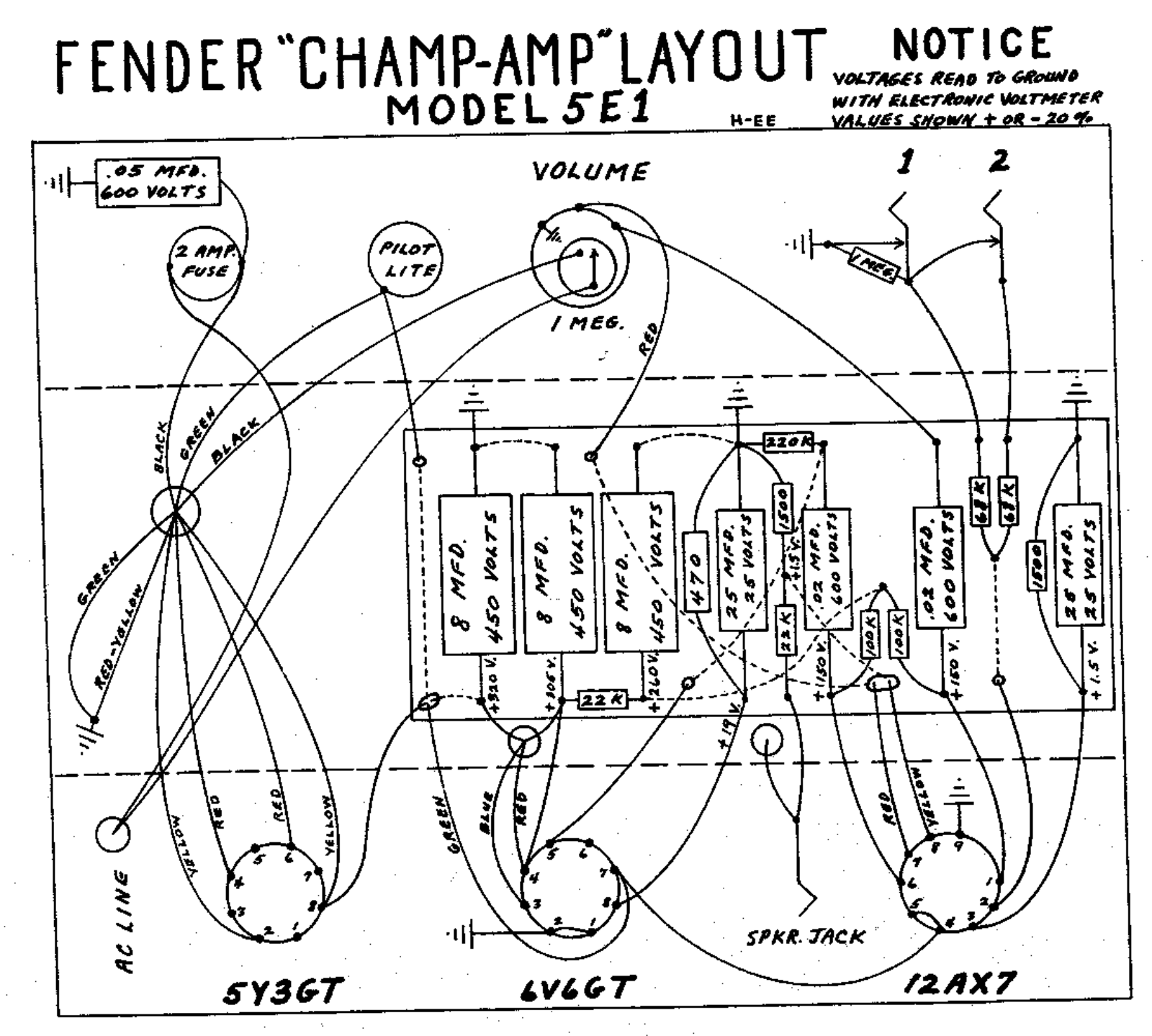 Fender ch 5e1 schematic