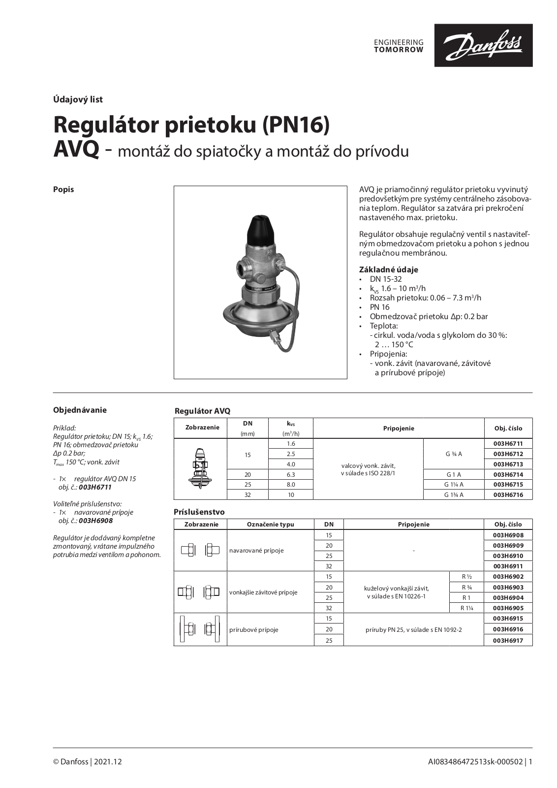 Danfoss AVQ Data sheet