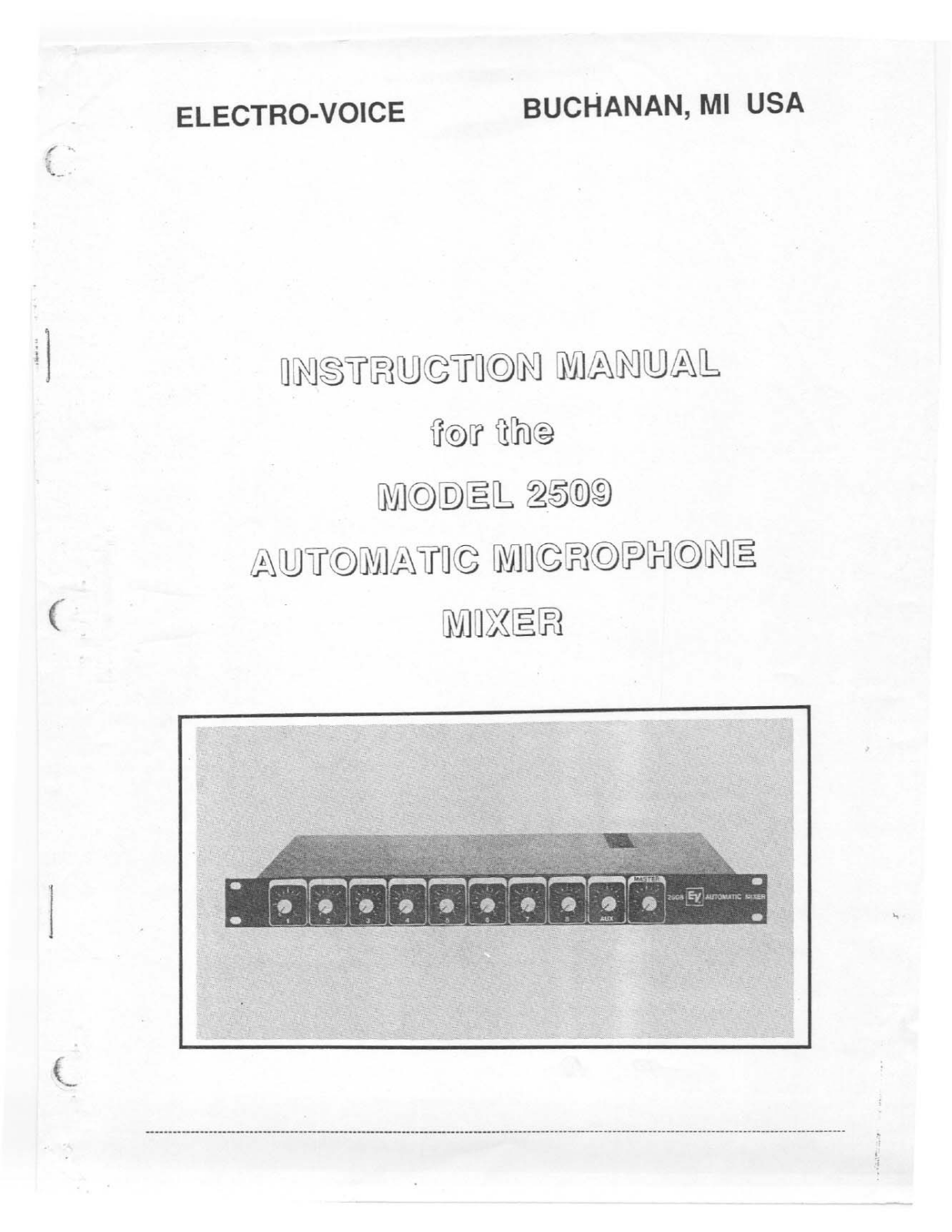 Electro-Voice 2509 User Manual