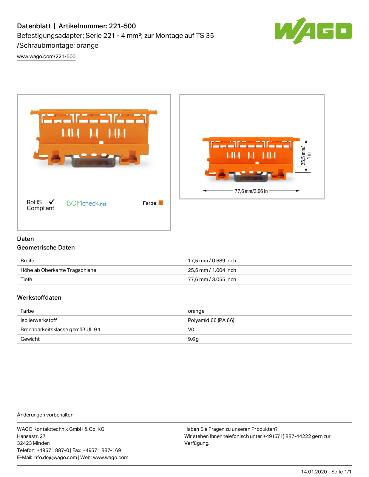 WAGO 221-500 Datasheet - ManualMachine.com