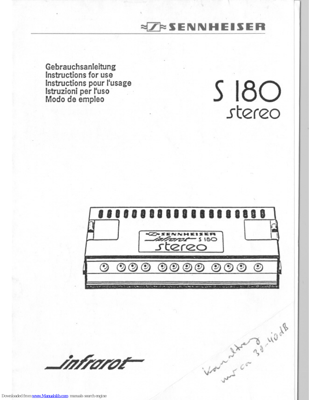 Sennheiser S 180 stereo Gebrauchsanleitung