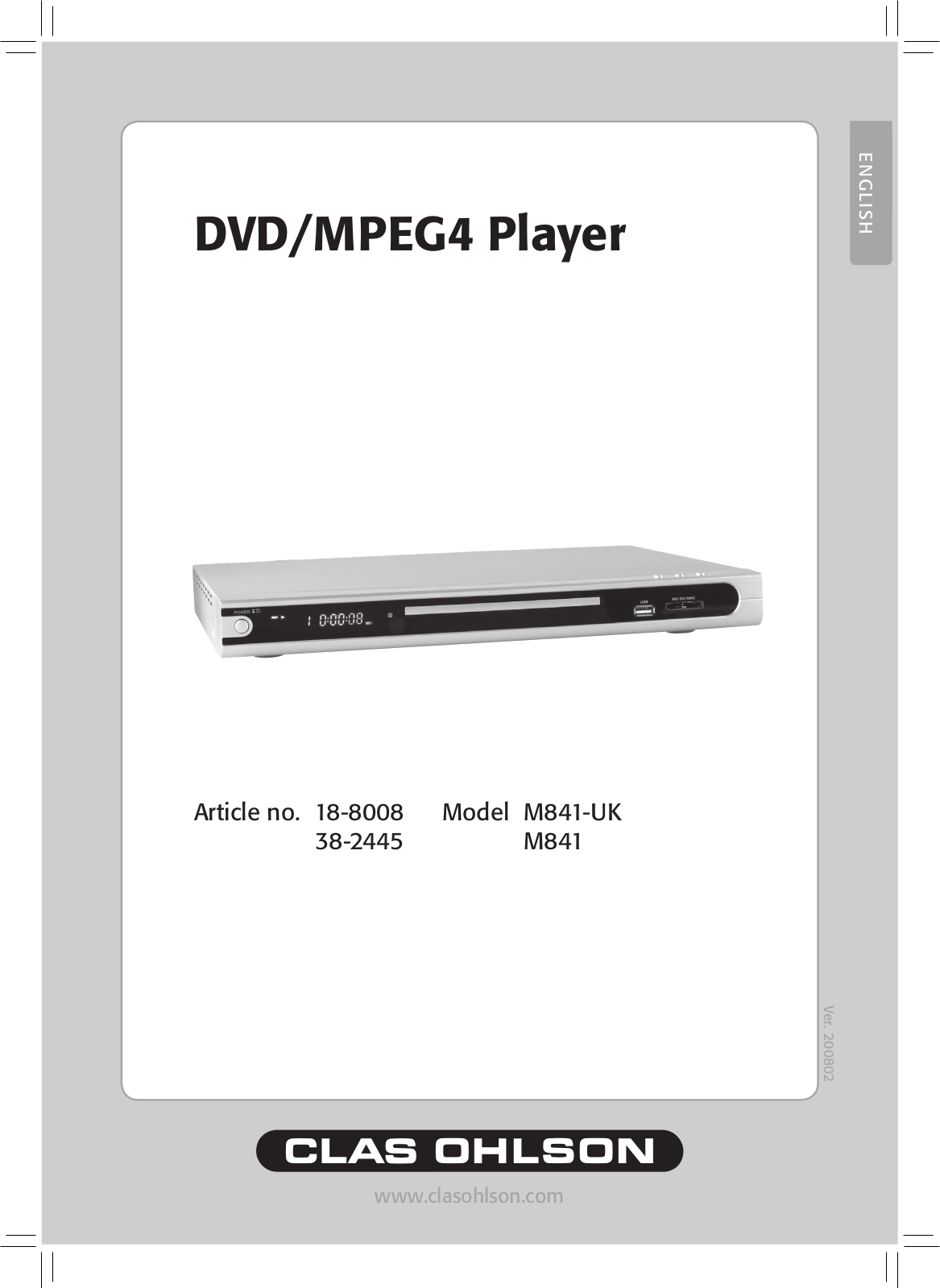 Clas Ohlson M841-UK, M841 User Manual