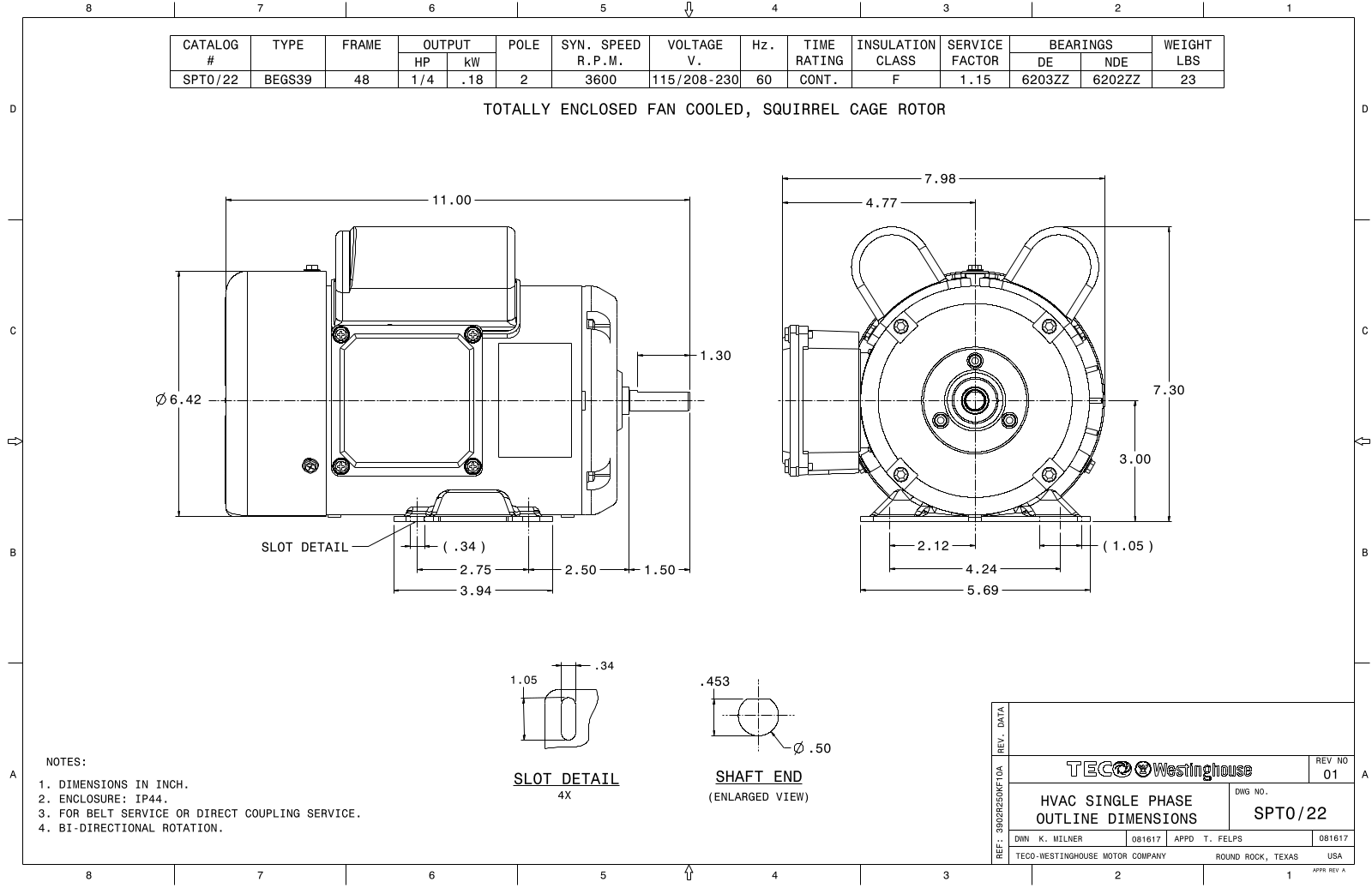 Datasheet SPT0/22 Reference Drawing (Teco) - ManualMachine.com