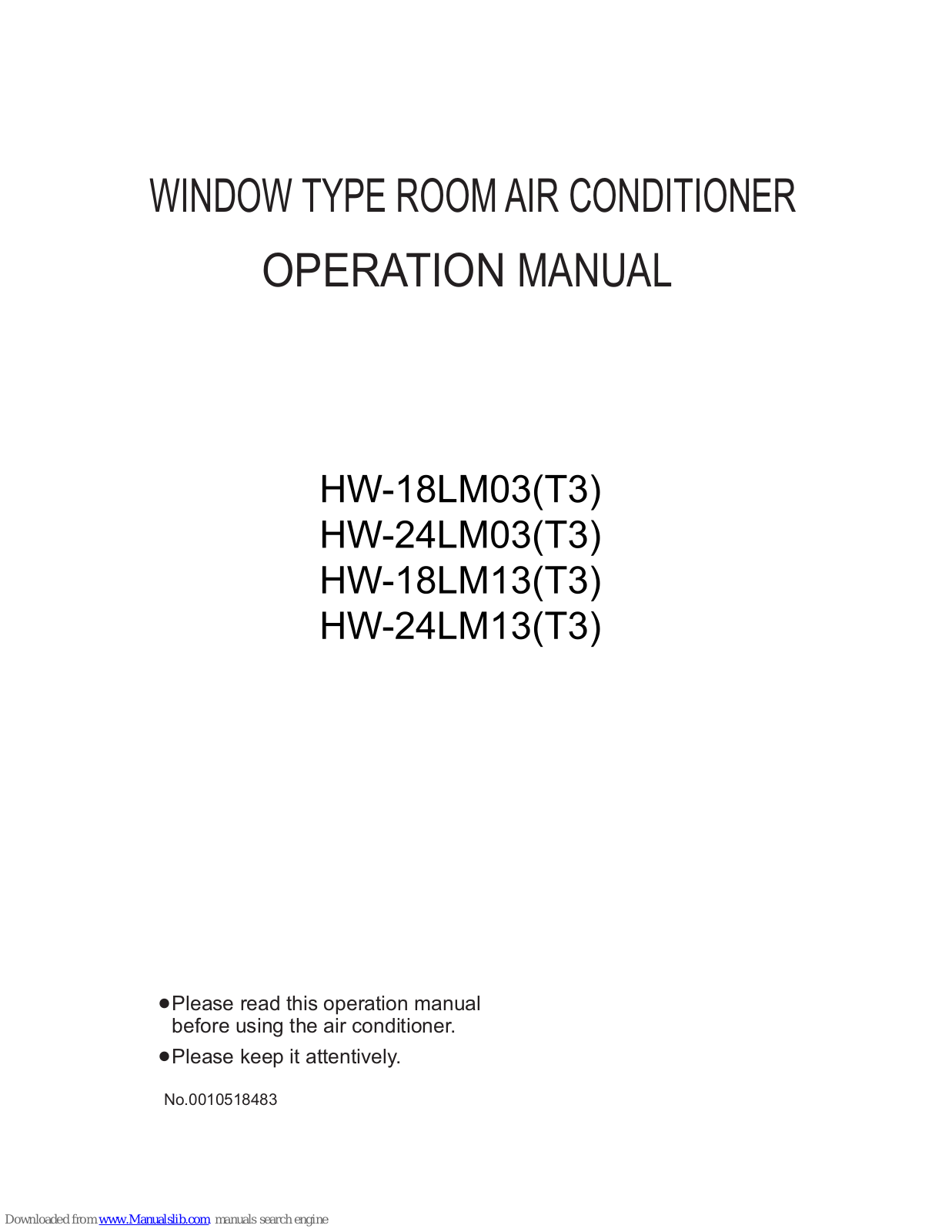 Haier HW-18LM03, HW-24LM03T3, HW-24LM13T3, HW-18LM13T3, HW-18LM03T3 Operation Manual