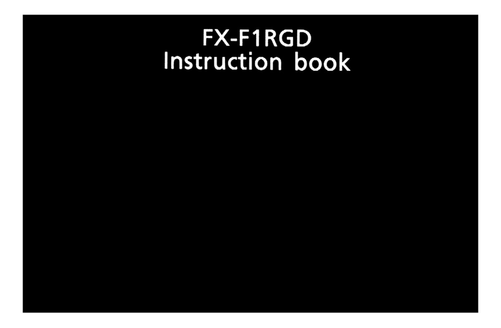 JVC FXF-1-RGD Owners manual