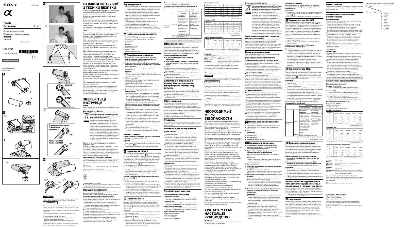 Sony HVL-F20S User Manual