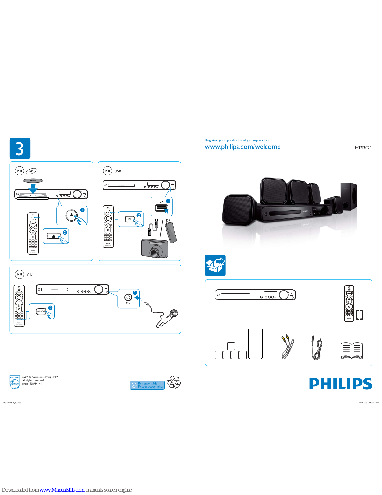 Philips HTS3021/94, HTS3021 User Manual