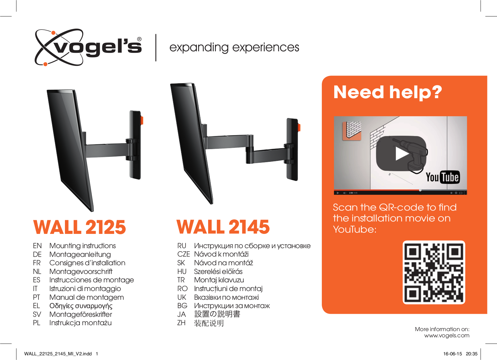 VOGEL-S WALL2125 W User Manual