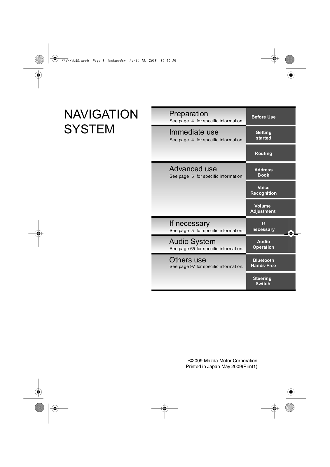 Mazda RX8 Owner's Manual