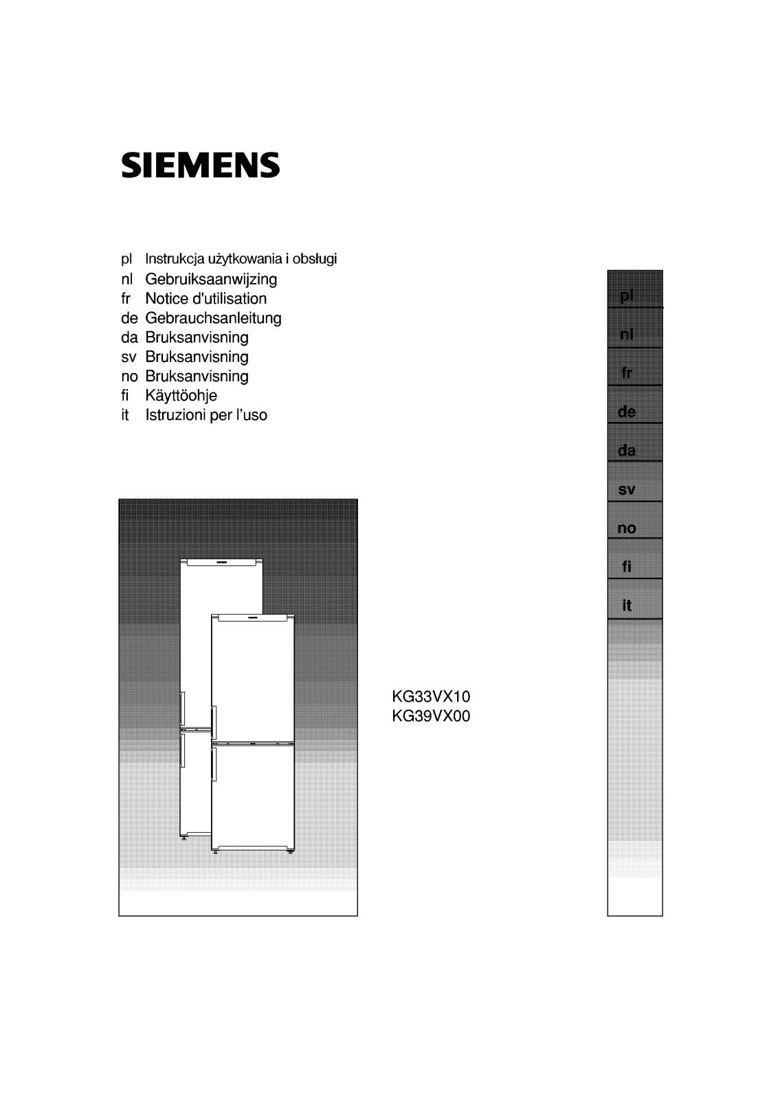 SIEMENS KG33VX10 User Manual