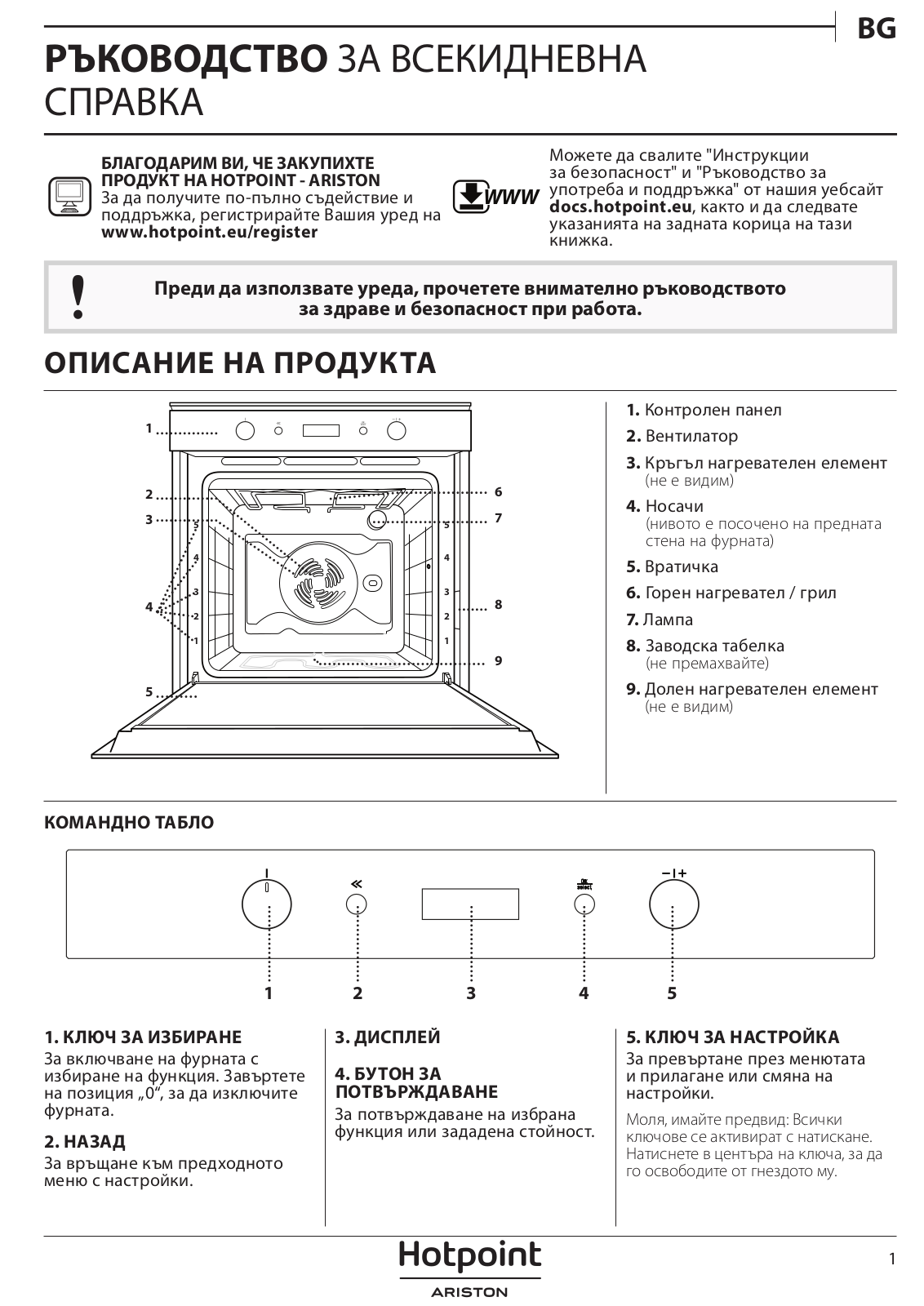 HOTPOINT/ARISTON FI7 861 SP IX HA Daily Reference Guide