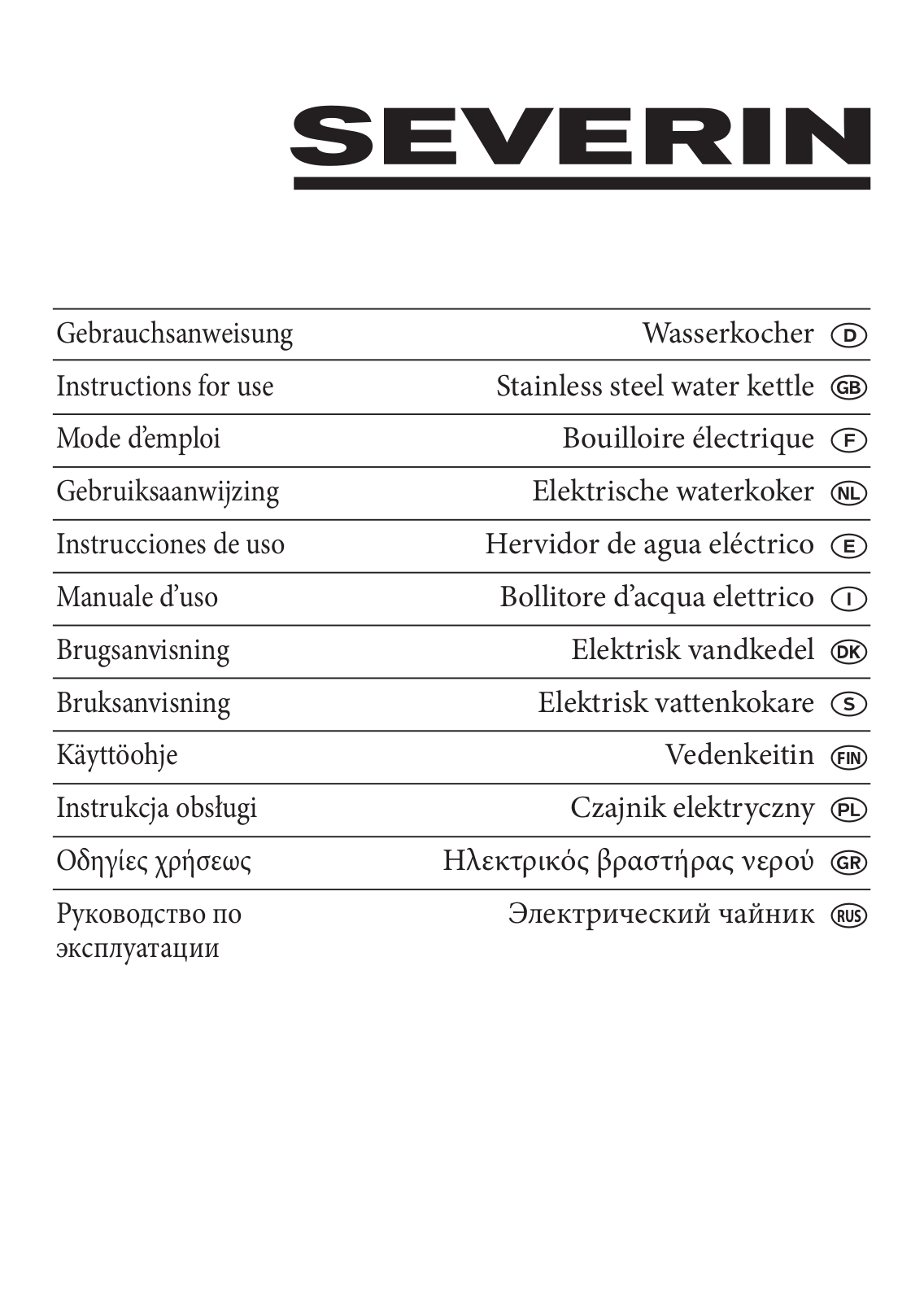 Severin WK 3369 User Manual