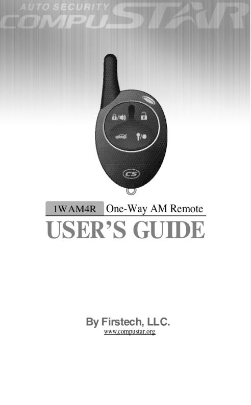 CompuSTAR 1WAM User Manual