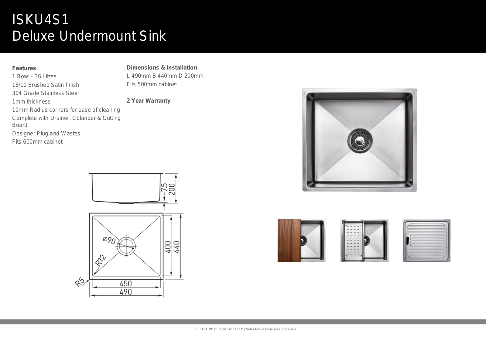 Arc ISKU4S1 Specifications Sheet