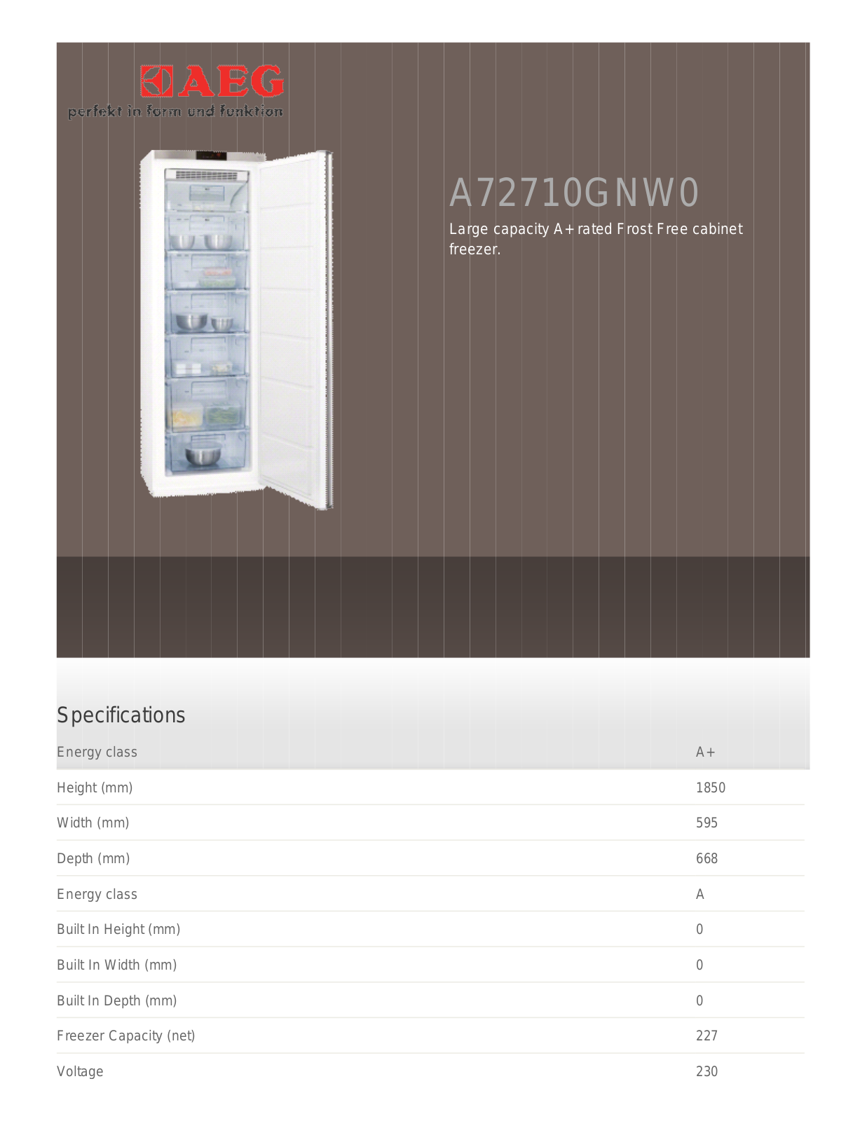 AEG A72710GNX0 User Manual