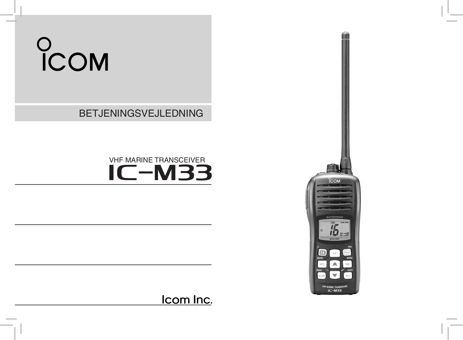 Icom IC-M33 User Manual