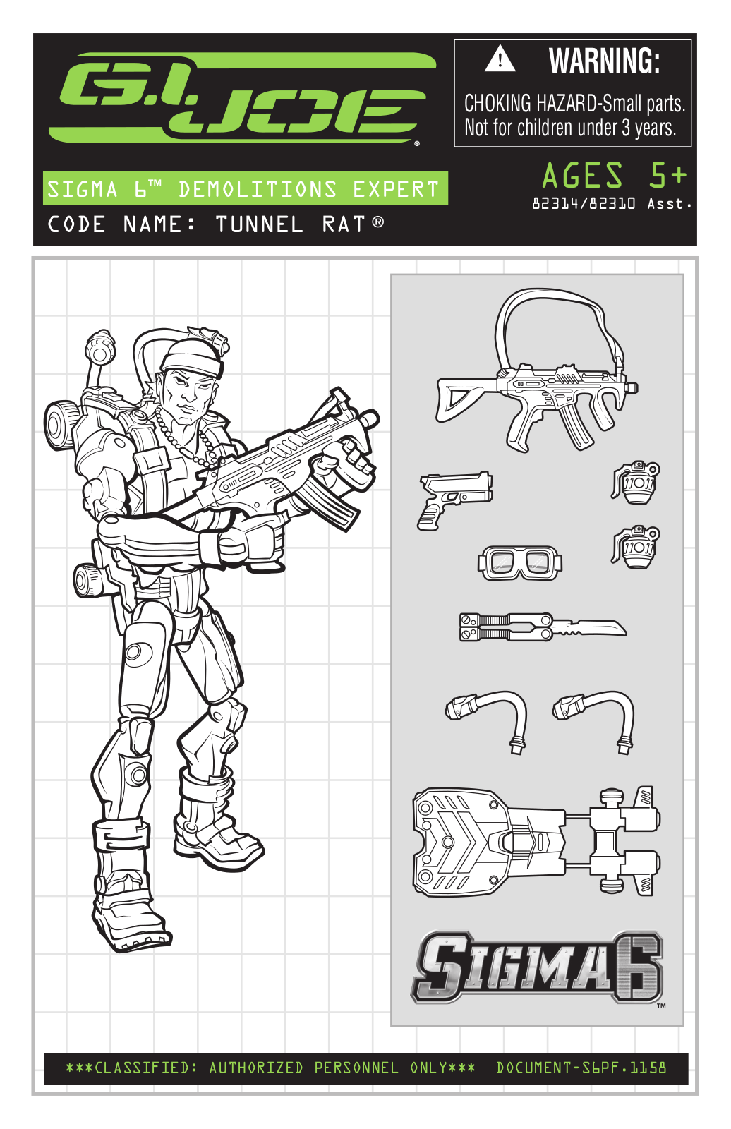 HASBRO GI Joe Sigma 6 Tunnel Rat User Manual