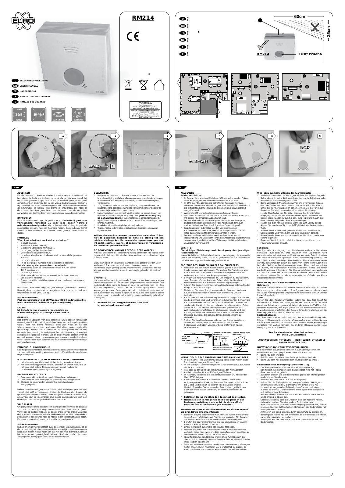 ELRO RM214 User manual