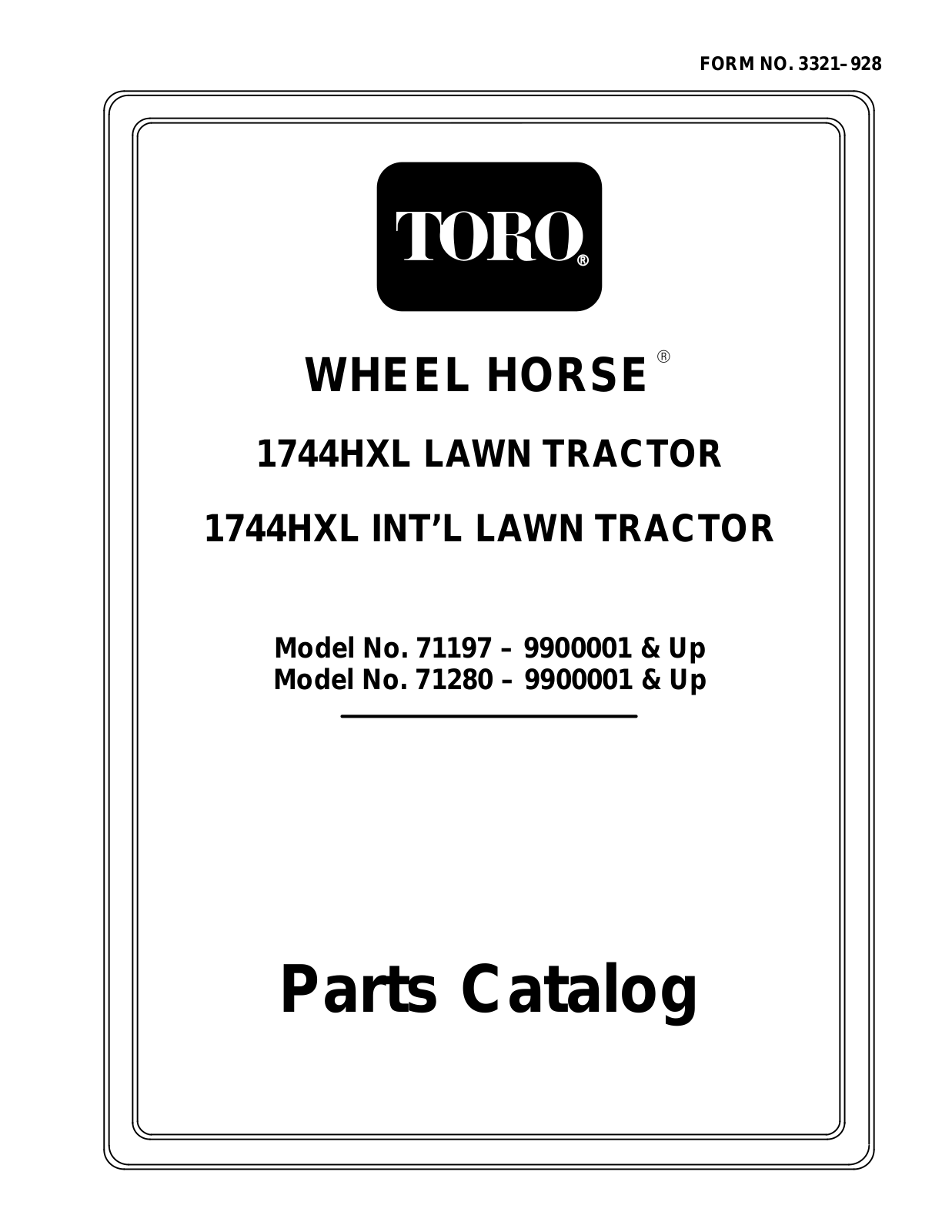 Toro 71197, 71280 Parts Catalogue