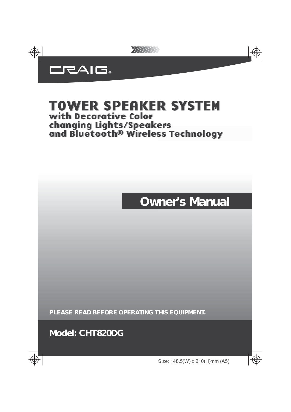 Craig CHT820DG Users Manual