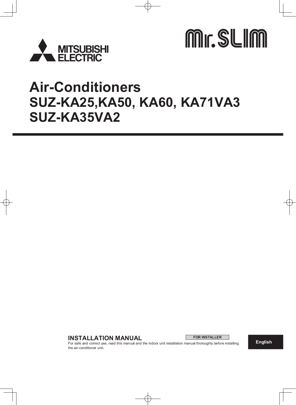 Mitsumi electronic KA60, KA71VA3, KA50, SUZ-KA25, SUZ-KA35VA2 User Manual