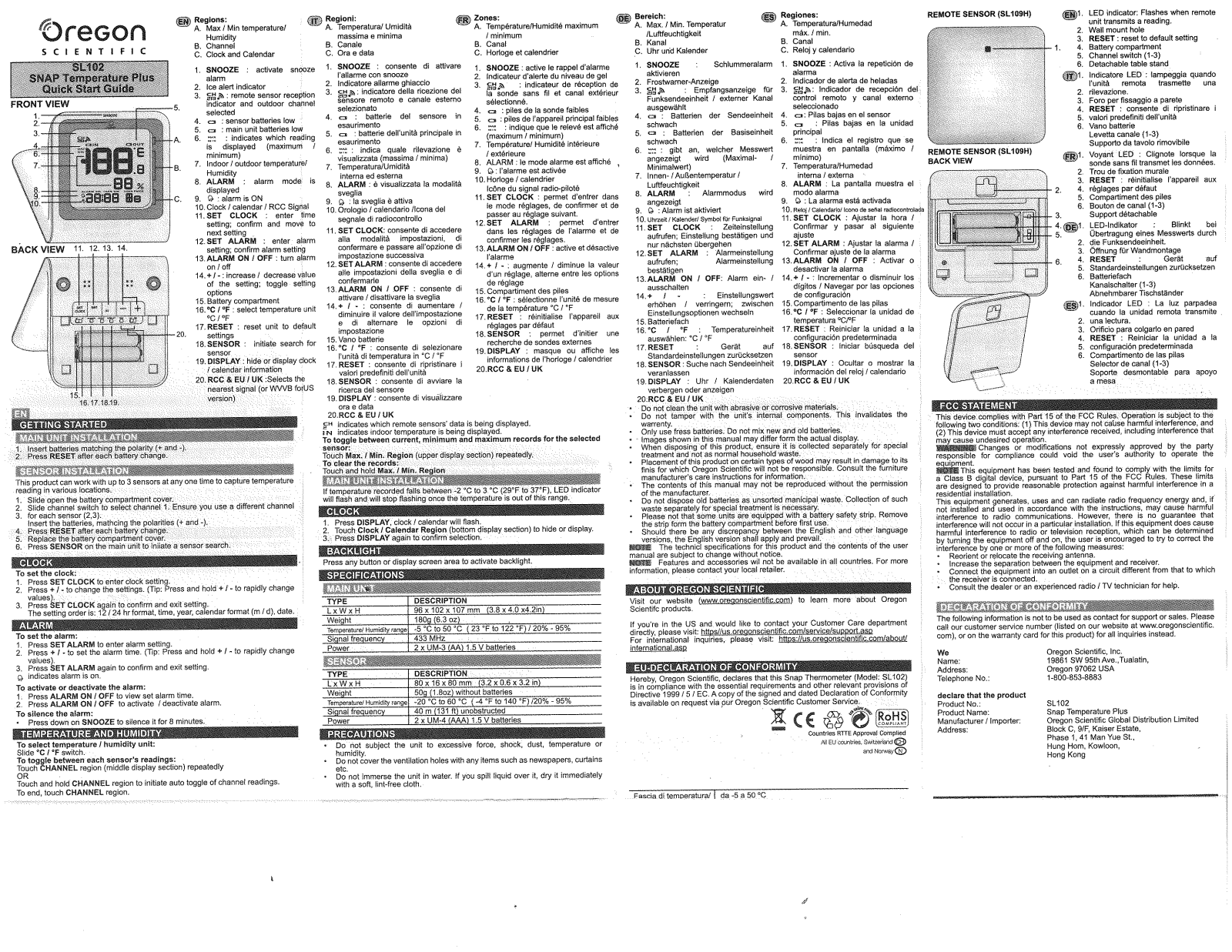 Oregon SL102 User Manual